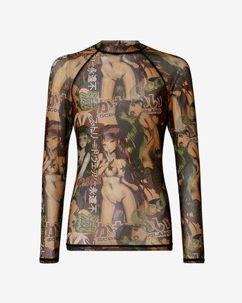 Gcds Hentai Long Sleeves Fitted Top : Men T-shirts Military Green | GCDS Spring/Summer 2023